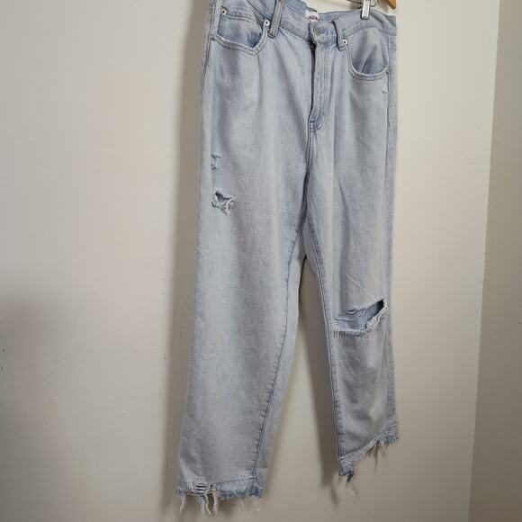 PISTOLA HIGH RISE JEANS BAGGY CROPPED WOMEN'S SIZE 30 RIPPED FRAYED  LIGHTWASH - Picture 4 of 17